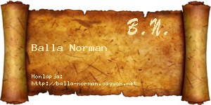 Balla Norman névjegykártya