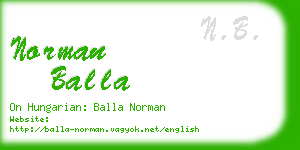 norman balla business card